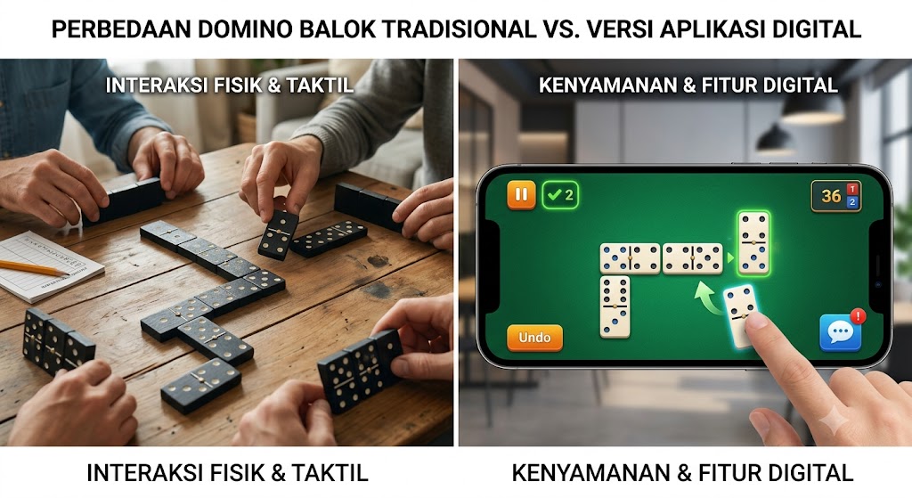 Perbedaan Mendasar Antara Domino kiu kiu Balok Tradisional dan Versi Aplikasi Digital